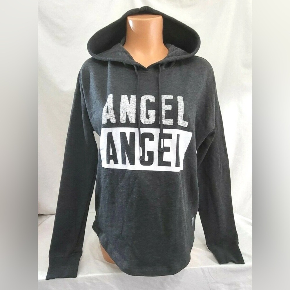 Victoria’s Secret Supermodel ANGEL Bling Hoodie PULLOVER Sweatshirt! Size M.